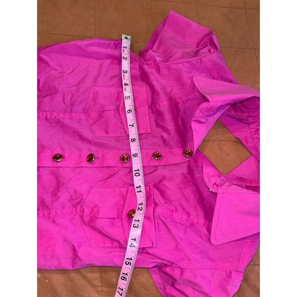 Y2K Joseph Ribkoff Womens Pink Short Sleeve Button-Up Blouse Size 8 - Picture 4 of 8